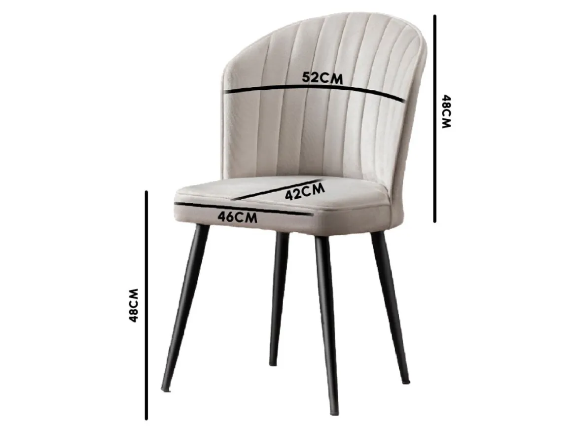 Ensemble de chaises (4 pièces) en bois "Rubi" - 52 x 42 x 85 cm - Crème