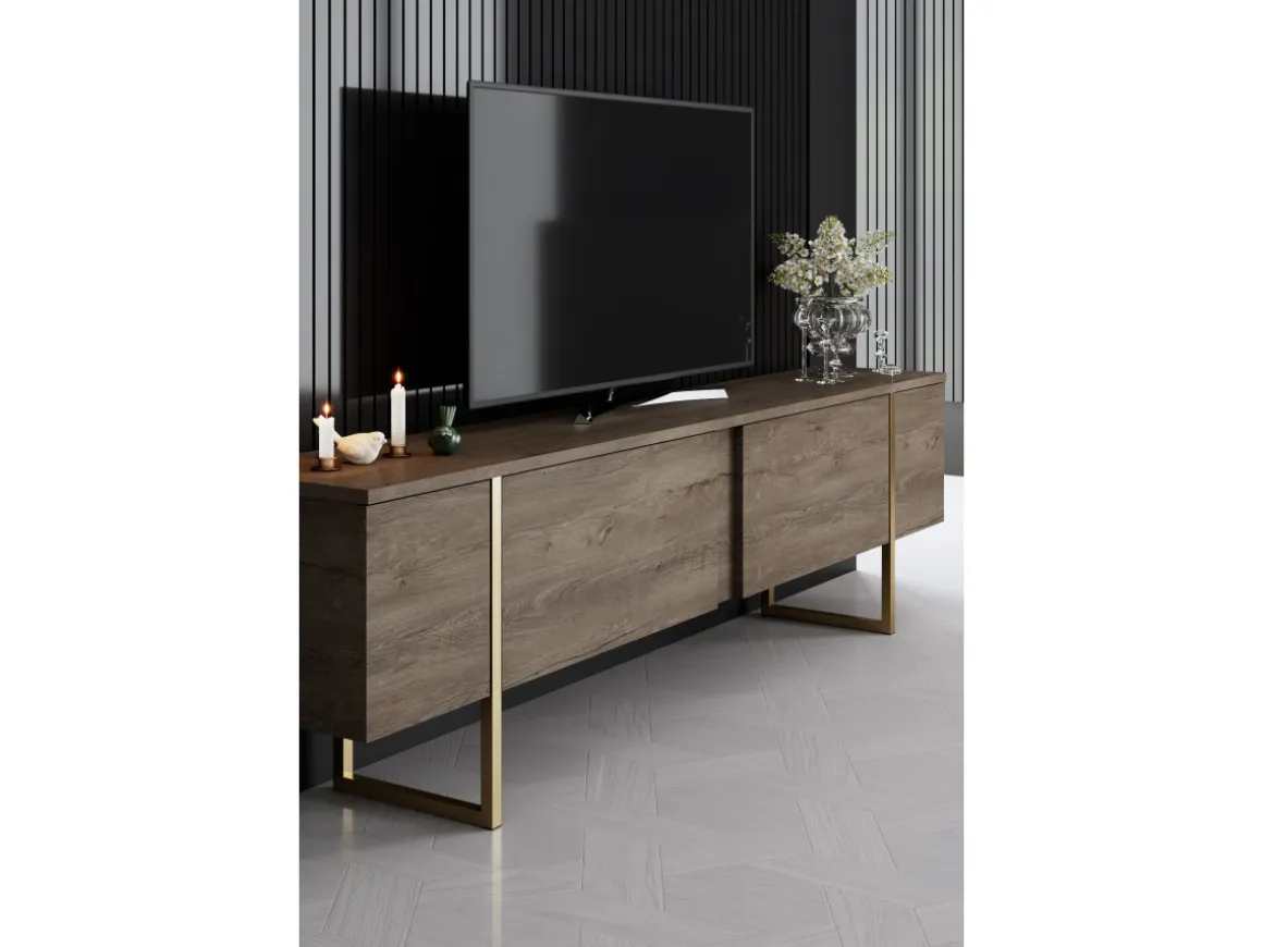 Ensemble de meubles de salon en bois "Luxe" - 160 x 35 x 80 cm - Marron