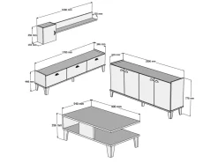 Ensemble de meubles de salon en bois