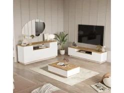 Ensemble de meubles de salon en bois "FR18" - 180 x 44 x 44 cm - Blanc
