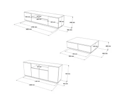 Ensemble de meubles de salon en bois