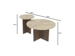 Ensemble de table basse en bois