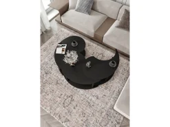 Ensemble de table basse en bois "Yin" 70 x 70 x 38 cm - Noir