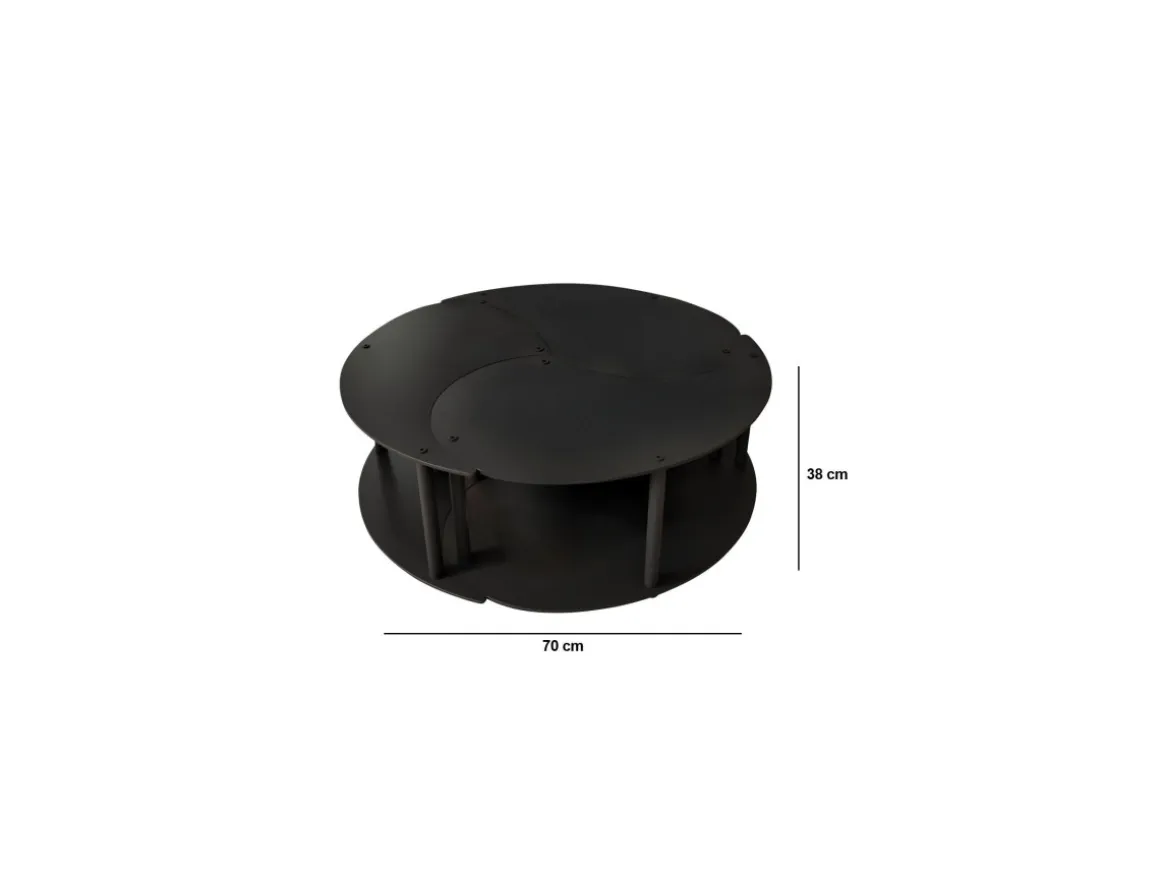 Ensemble de table basse en bois "Yin" 70 x 70 x 38 cm - Noir
