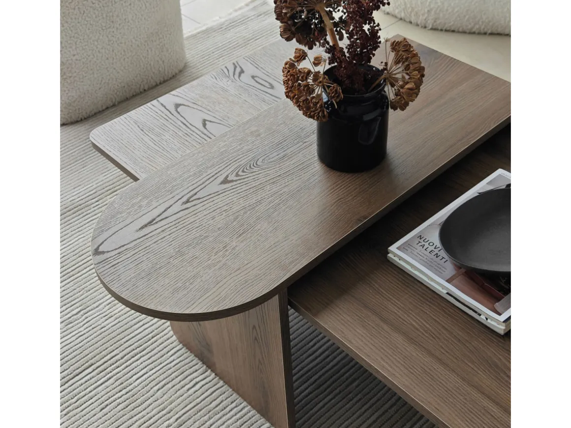 Ensemble de table basse en bois "Paris" 105 x 60 x 35 cm - Bronze