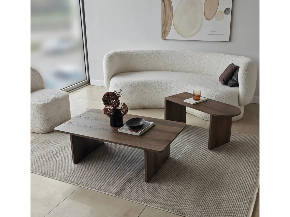 Ensemble de table basse en bois "Paris" 105 x 60 x 35 cm - Bronze
