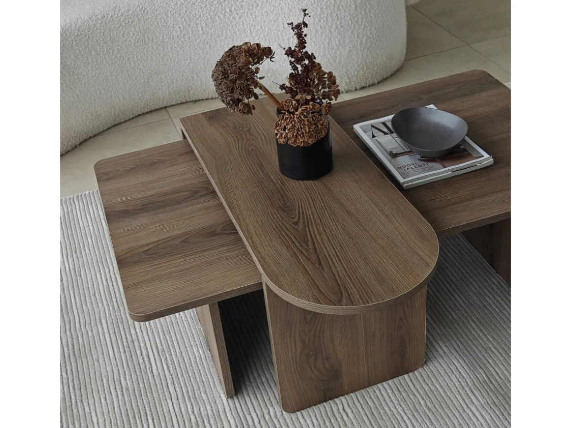 Ensemble de table basse en bois "Paris" 105 x 60 x 35 cm - Bronze