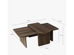 Ensemble de table basse en bois