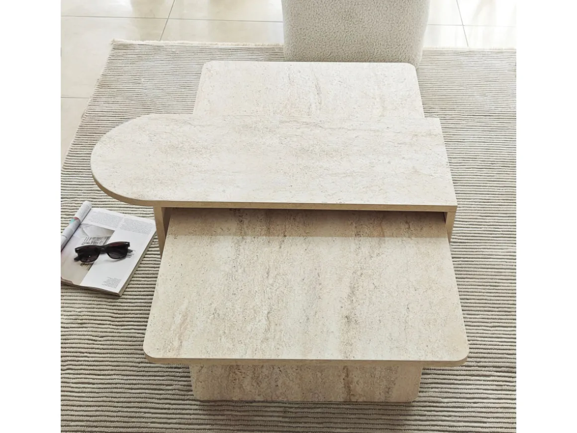 Ensemble de table basse en bois "Paris" 105 x 60 x 35 cm - Bronze