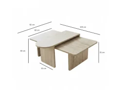 Ensemble de table basse en bois