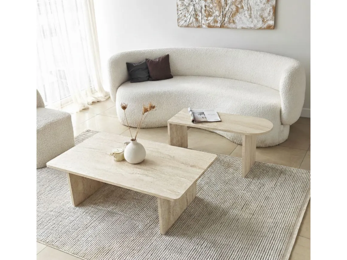 Ensemble de table basse en bois "Paris" 105 x 60 x 35 cm - Bronze