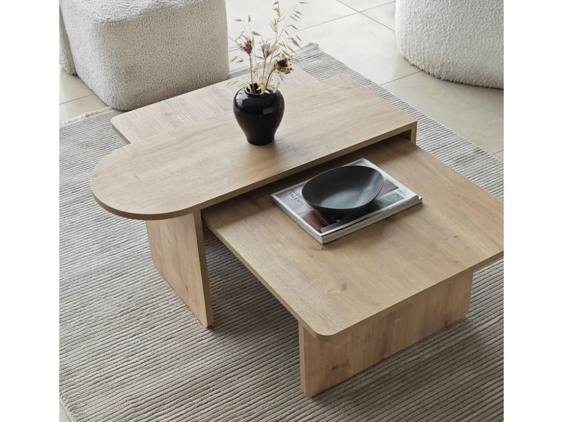 Ensemble de table basse en bois "Paris" 105 x 60 x 35 cm - Bronze