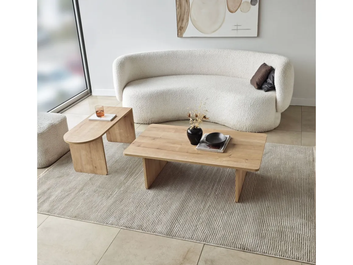Ensemble de table basse en bois "Paris" 105 x 60 x 35 cm - Bronze