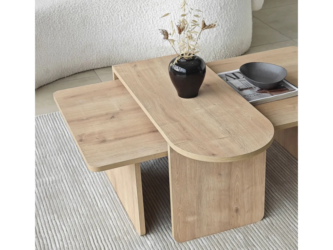 Ensemble de table basse en bois "Paris" 105 x 60 x 35 cm - Bronze