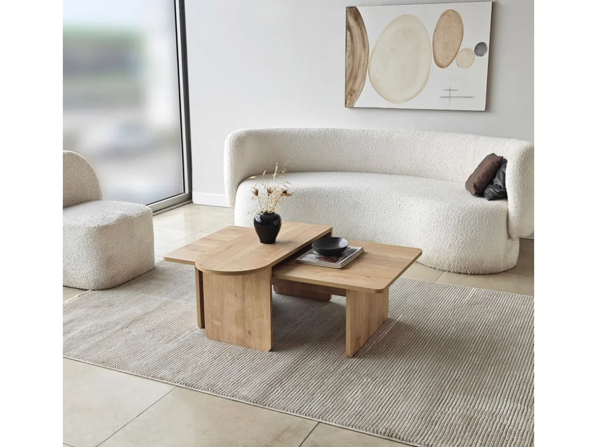 Ensemble de table basse en bois "Paris" 105 x 60 x 35 cm - Bronze