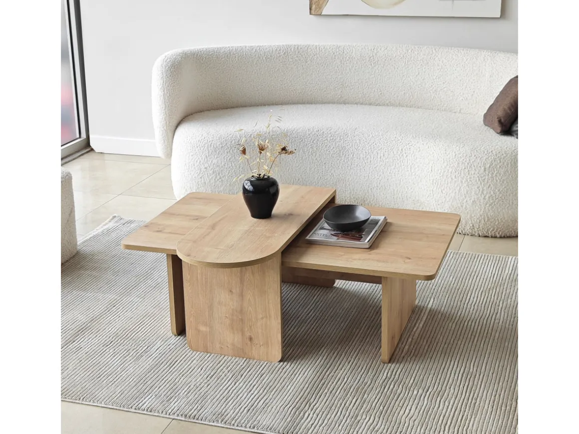 Ensemble de table basse en bois "Paris" 105 x 60 x 35 cm - Bronze