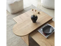 Ensemble de table basse en bois