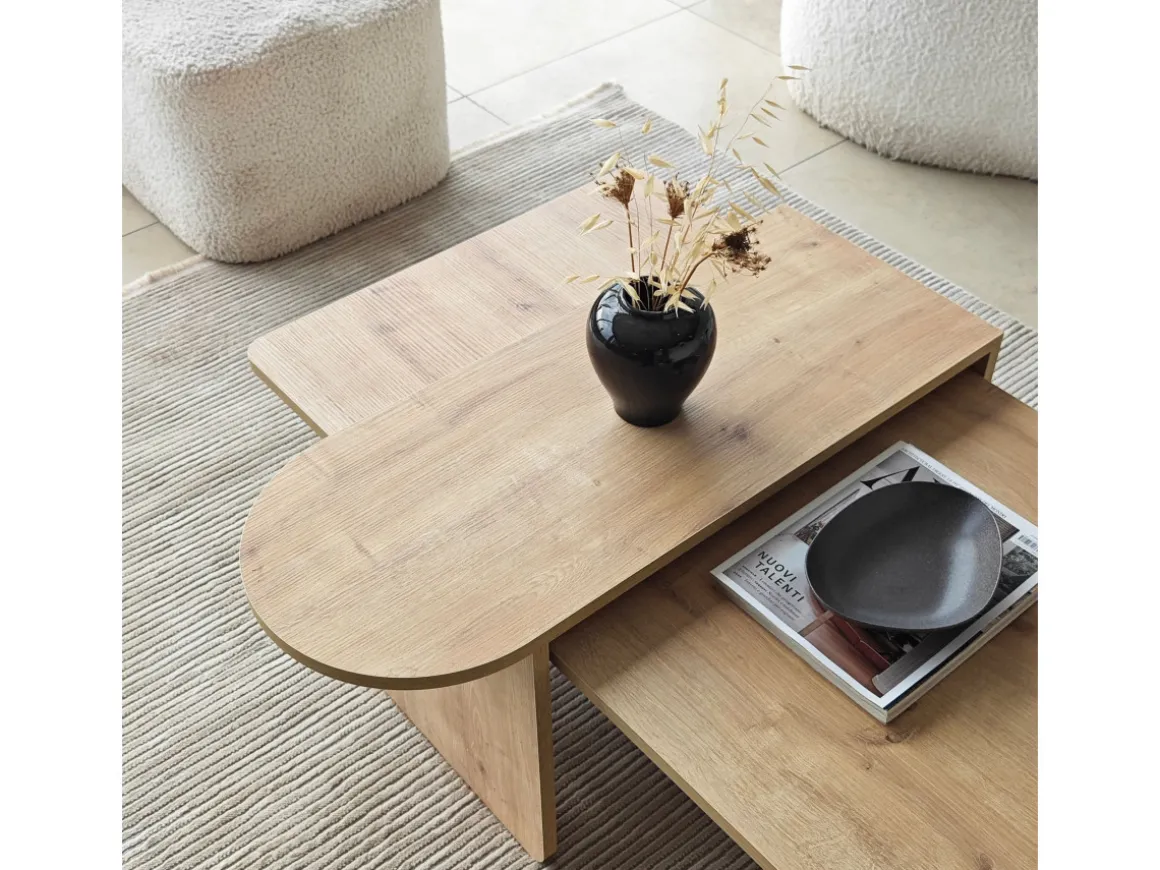 Ensemble de table basse en bois "Paris" 105 x 60 x 35 cm - Bronze