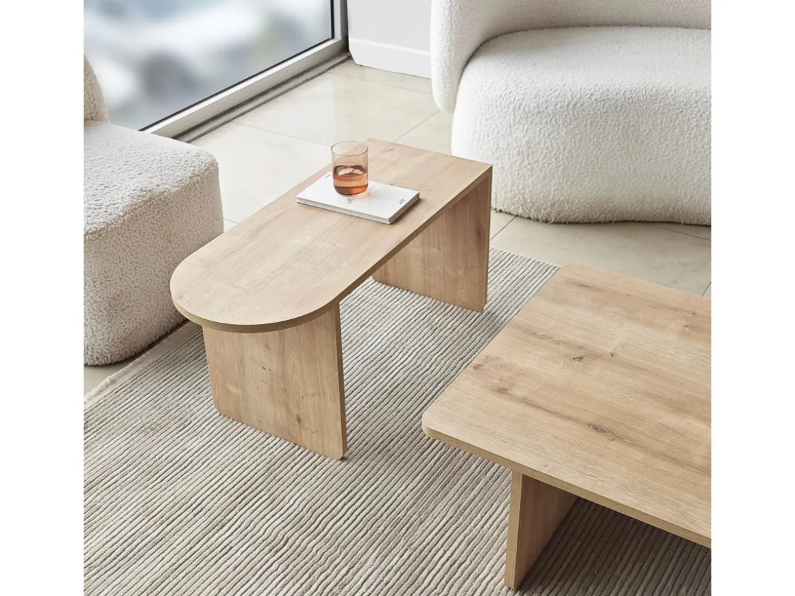 Ensemble de table basse en bois "Paris" 105 x 60 x 35 cm - Bronze