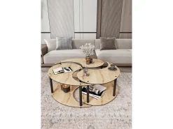 Ensemble de table basse en bois