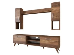 Ensemble meuble TV en bois "Mezalun" - 180 x 35 x 48 cm - Marron