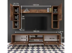 Ensemble meuble TV en bois 