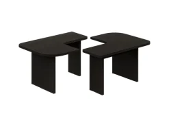Ensemble Tables Basses en bois "Iris" - 90 x 45 x 35 cm - Noir