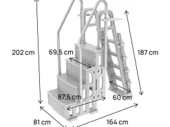Escalier double piscine