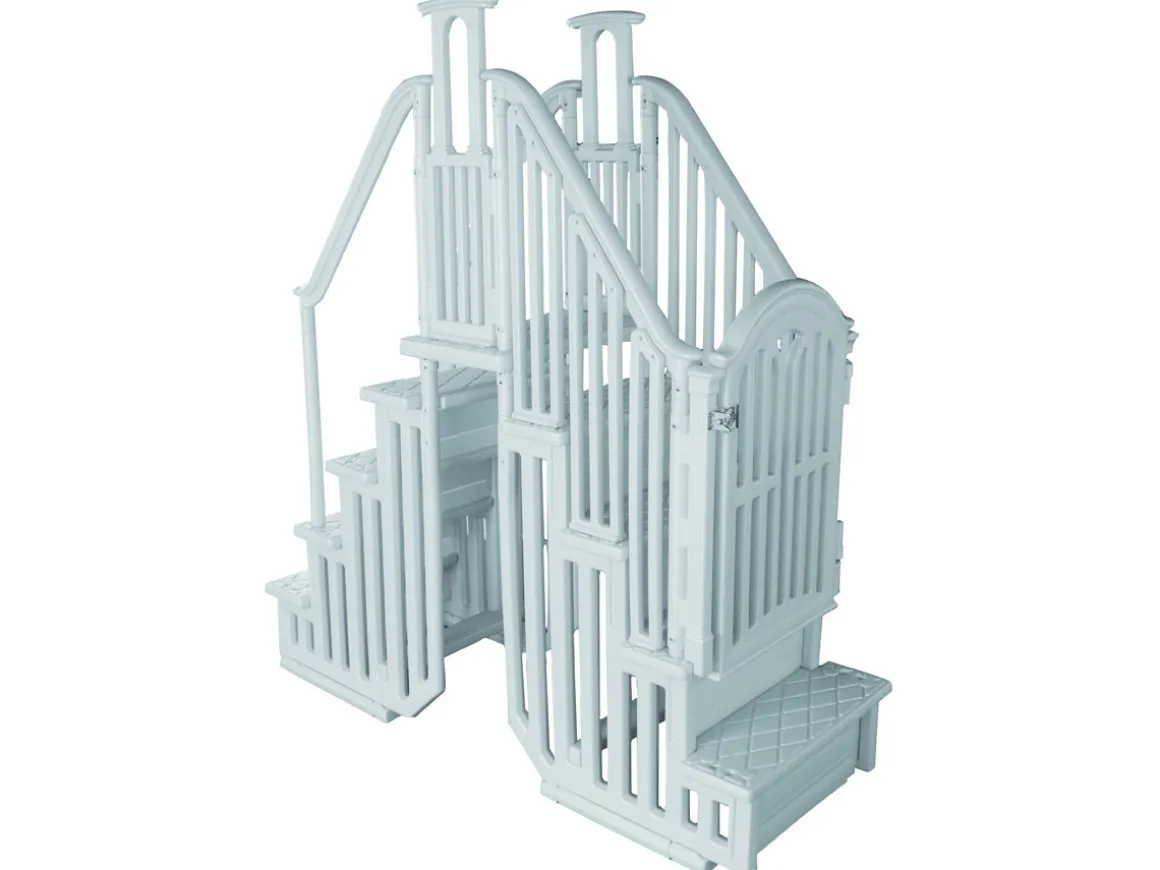 Escalier double pour piscine " Bruno " avec porte de sécurité pour enfant
