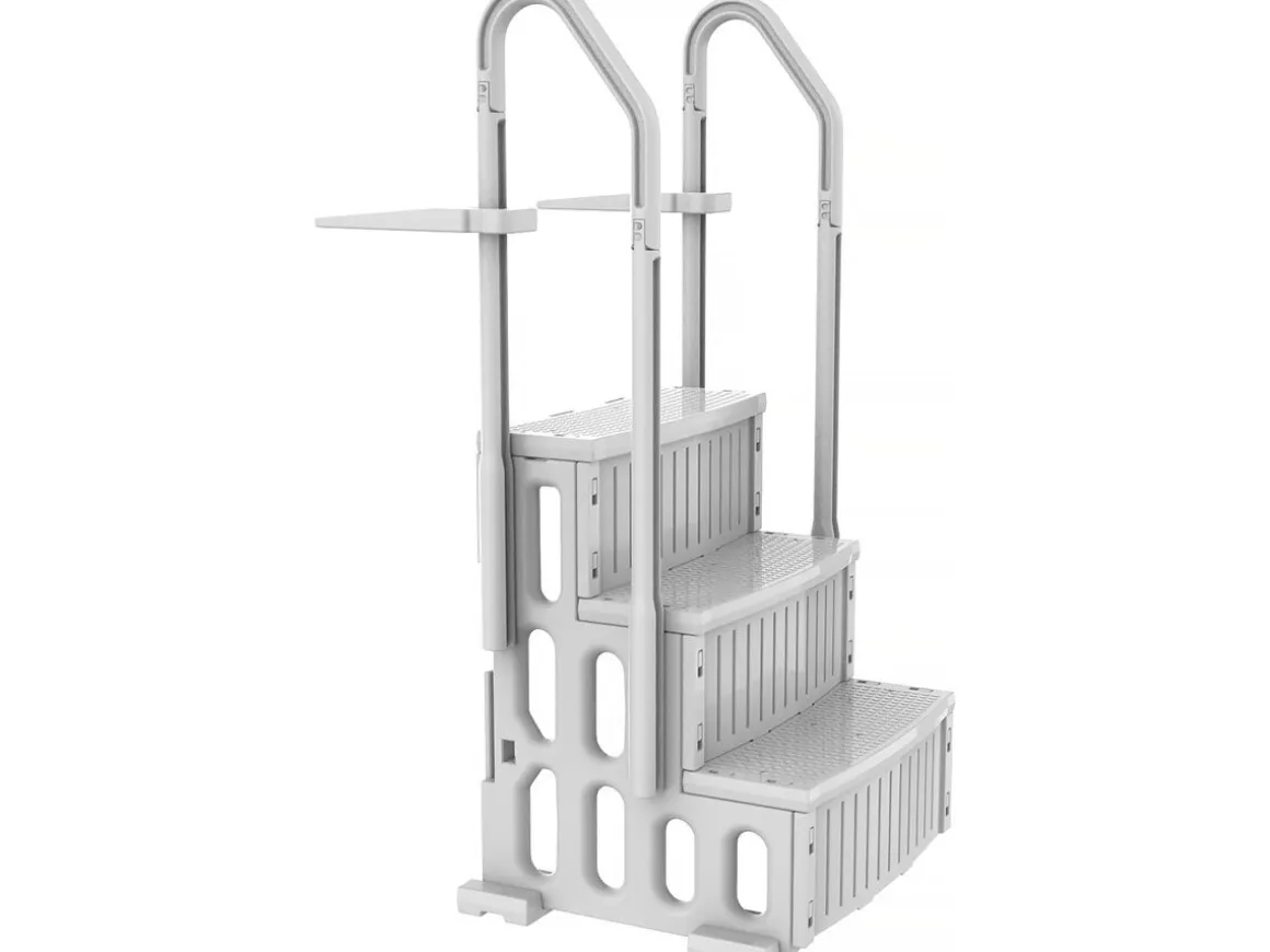 Escalier simple de piscine "Nathan" - 3 marches - en plastique
