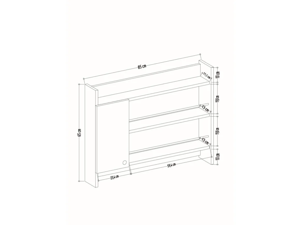 Etagère de cuisine en bois "Knerr" - 85 x 13 x 65 cm - Blanc
