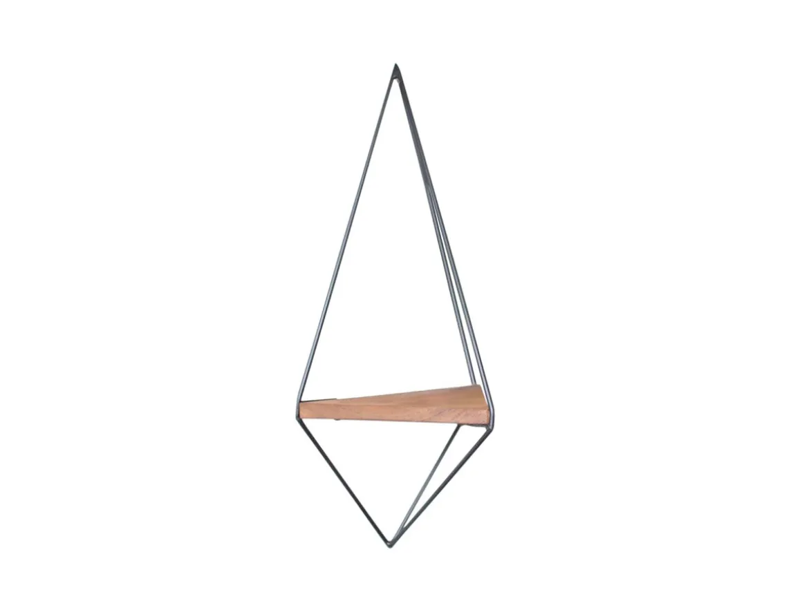 Etagère murale géométrique en bois en bois "WR039" - 23 x 15 x 60 cm - Marron