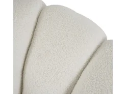 Fauteuil avec pouf style bubble en tissu bouclette