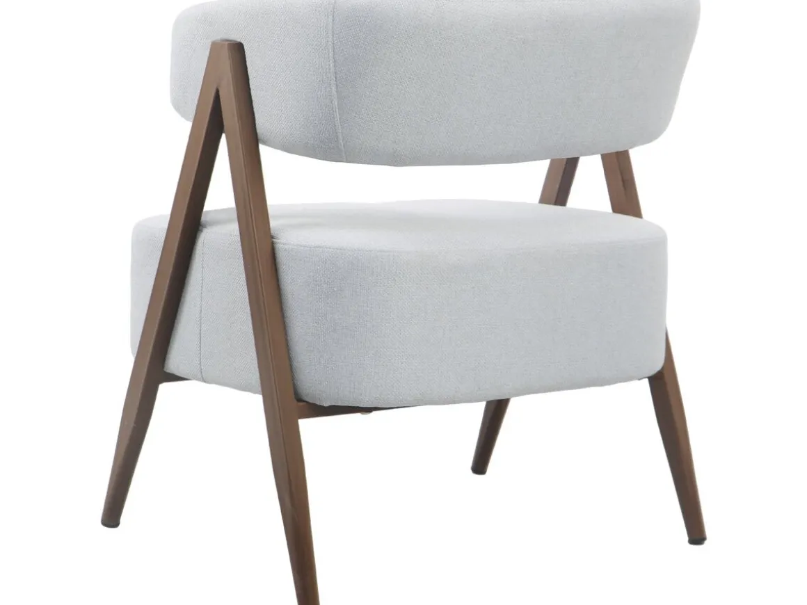 Fauteuil avec structure imitation bois "Astra" - Gris clair