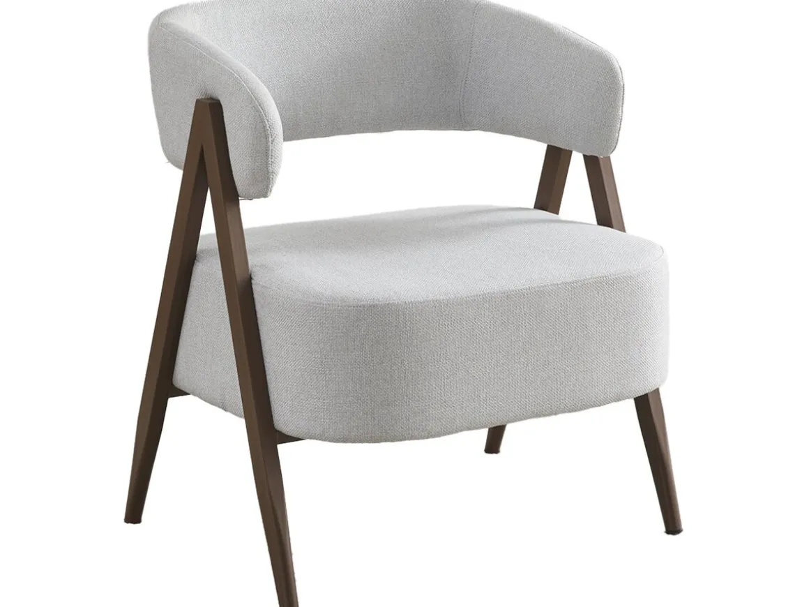 Fauteuil avec structure imitation bois "Astra" - Gris clair