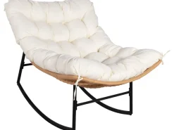 Fauteuil à bascule papasan avec coussin intérieur/extérieur