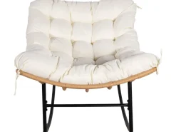 Fauteuil à bascule papasan avec coussin intérieur/extérieur