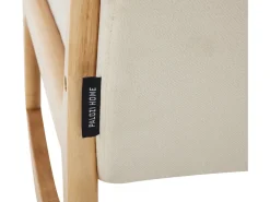 Fauteuil à bascule style scandinave bouclette et bois " Clinton " - Beige