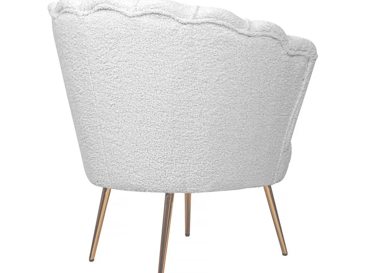 Fauteuil bouclette "Floria" - 75 x 68 x 77,5 cm - Blanc