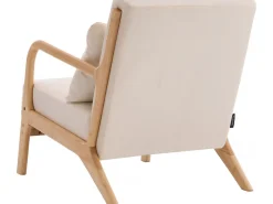 Fauteuil "Clinton" en bois style scandinave - Lin - Beige