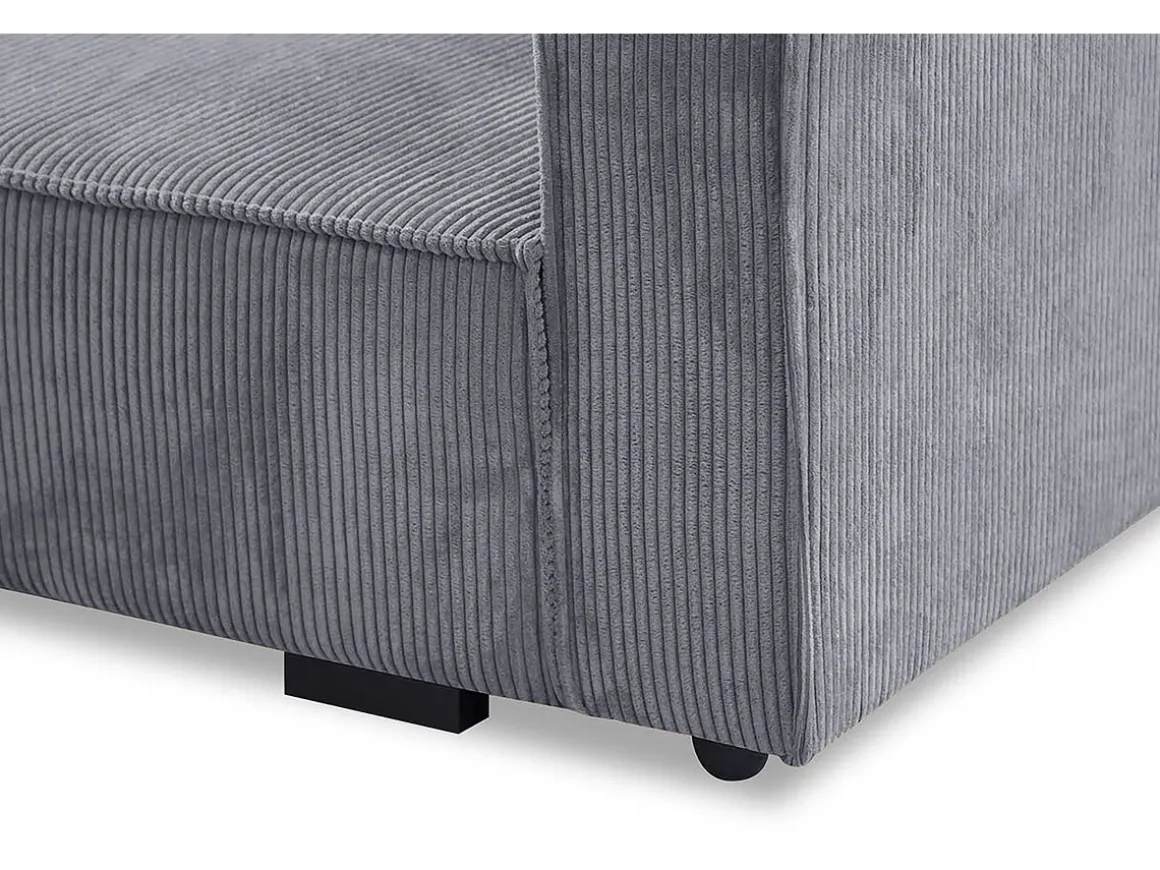 Fauteuil convertible en velours côtelé "Clivia" - Gris