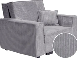 Fauteuil convertible en velours côtelé