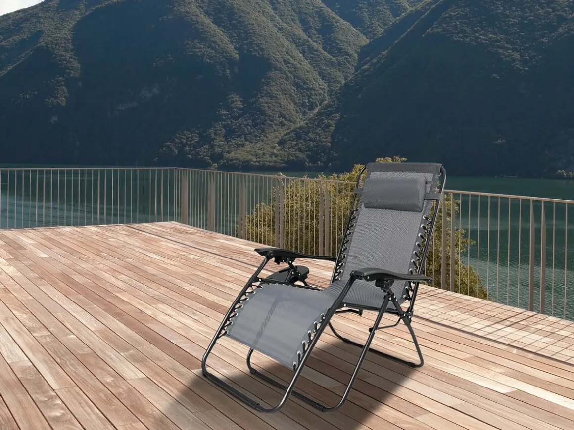 Fauteuil de jardin relax zéro gravité "Sintra" - Gris