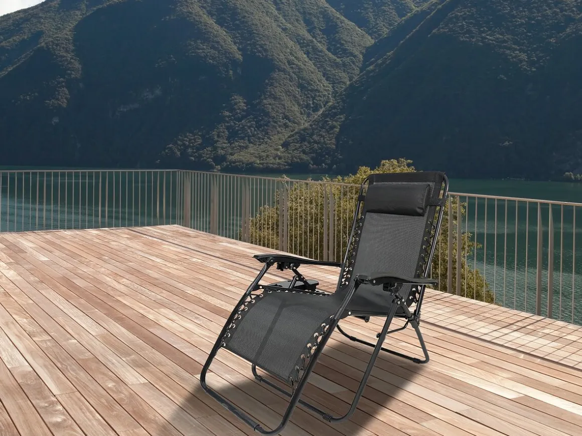 Fauteuil de jardin relax zéro gravité "Sintra" - Noir