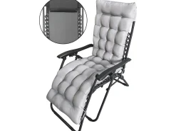 Fauteuil de jardin relax zéro gravité avec coussin matelassé 