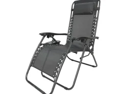 Fauteuil de jardin relax zéro gravité avec coussin matelassé 