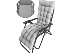 Fauteuil de jardin relax zéro gravité avec coussin matelassé 
