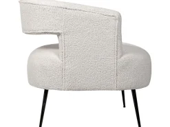 Fauteuil en tissu bouclette "iris" - Blanc