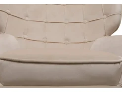 Fauteuil en velours "Austin" - 79 x 71 x 79.5 cm - Beige
