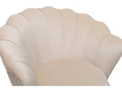 Fauteuil en velours "Floria" - 70 x 73 x 76 cm - Beige